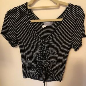 Black and white stripes crop top